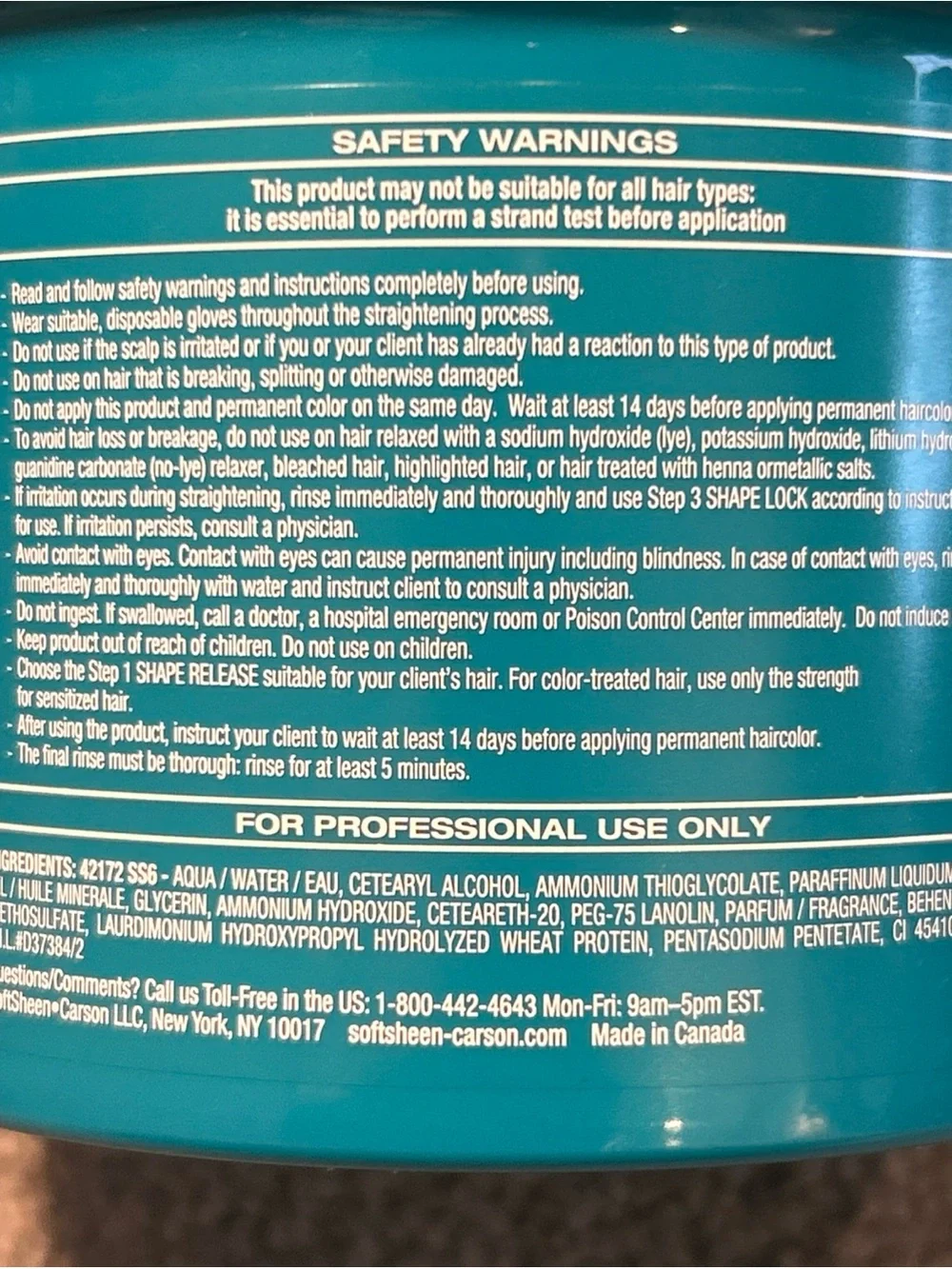 Softsheen Carson Wave Nouveau Shape Release Step 1 Cold Wave SUPER Strength 30oz